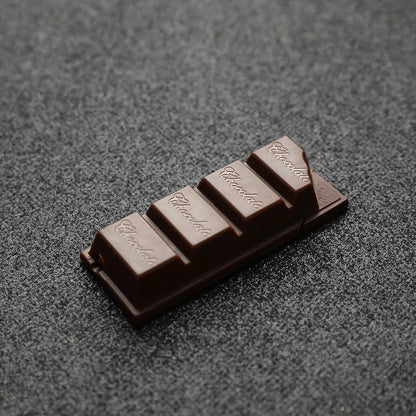 Chocolate-shaped torch lighter with bright colours and butane refill