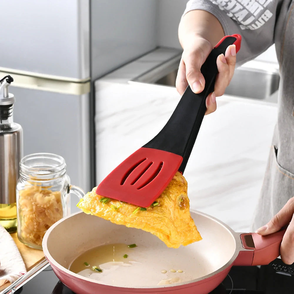 3-in-1 silicone food clip spatula with detachable scraper and rotary blade