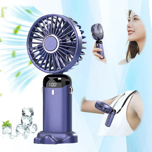 Powerful USB-rechargeable mini fan with foldable design, adjustable airflow, and long-lasting battery for cooling comfort anywhere