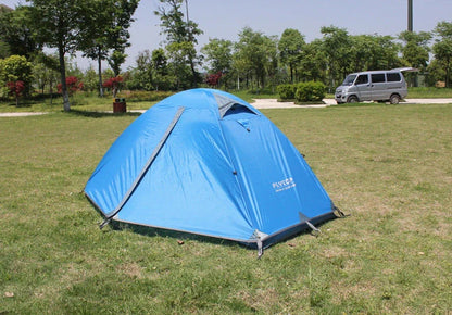 Premium double-layered waterproof camping tent with Oxford cloth exterior and aluminium alloy frame for all-weather outdoor adventures