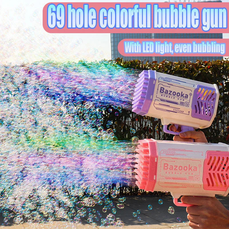 Extraordinary Bubble Blaster with 69 bubble-producing holes, creating a cloud of colourful bubbles for endless fun and entertainment