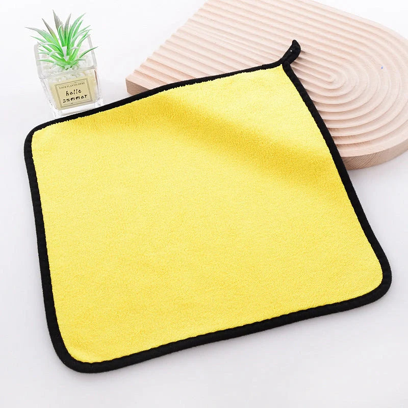 Sunny yellow coral velvet microfiber towel, 30x40cm, quick-dry