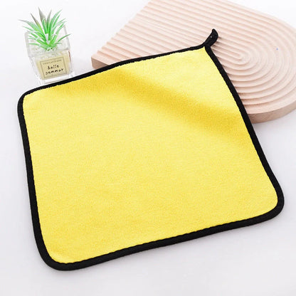 Sunny yellow coral velvet microfiber towel, 30x40cm, quick-dry