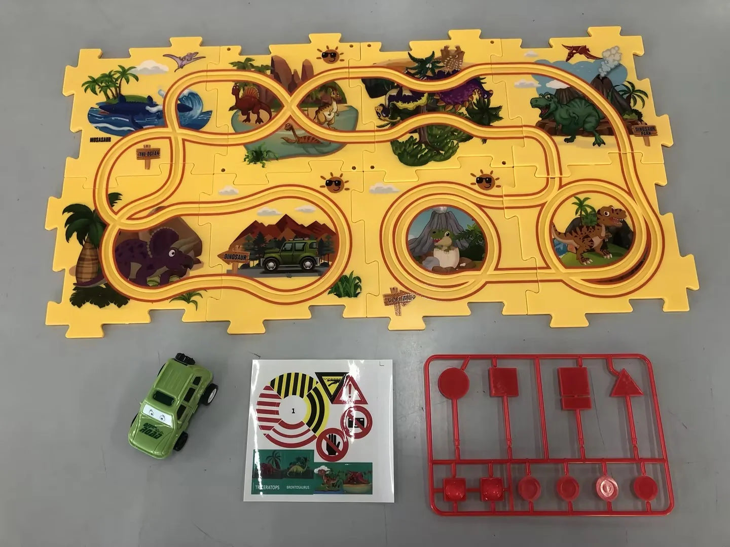 DIY Assembly Electric Railroad Speeder Toy with multiple track configurations