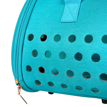 Transparent PVC pet backpack with ventilation holes and secure lock