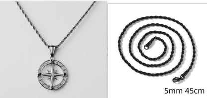 Elegant Stainless Steel Compass Necklace in gold and silver designs