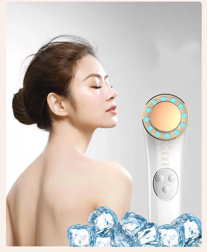 7-in-1 Facial Massager with ion charge and light therapy for deep skin cleansing and anti-aging