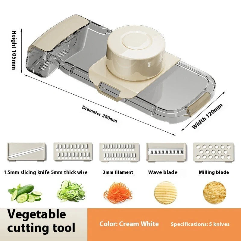 2in1 Multifunctional Vegetable Cutter with five replaceable cutting edges