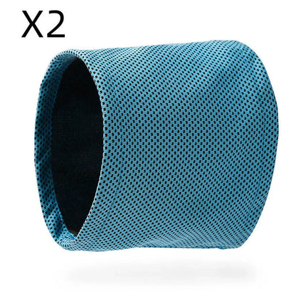 Blue instant cooling pet bandana for dogs, perfect for summer heatstroke prevention