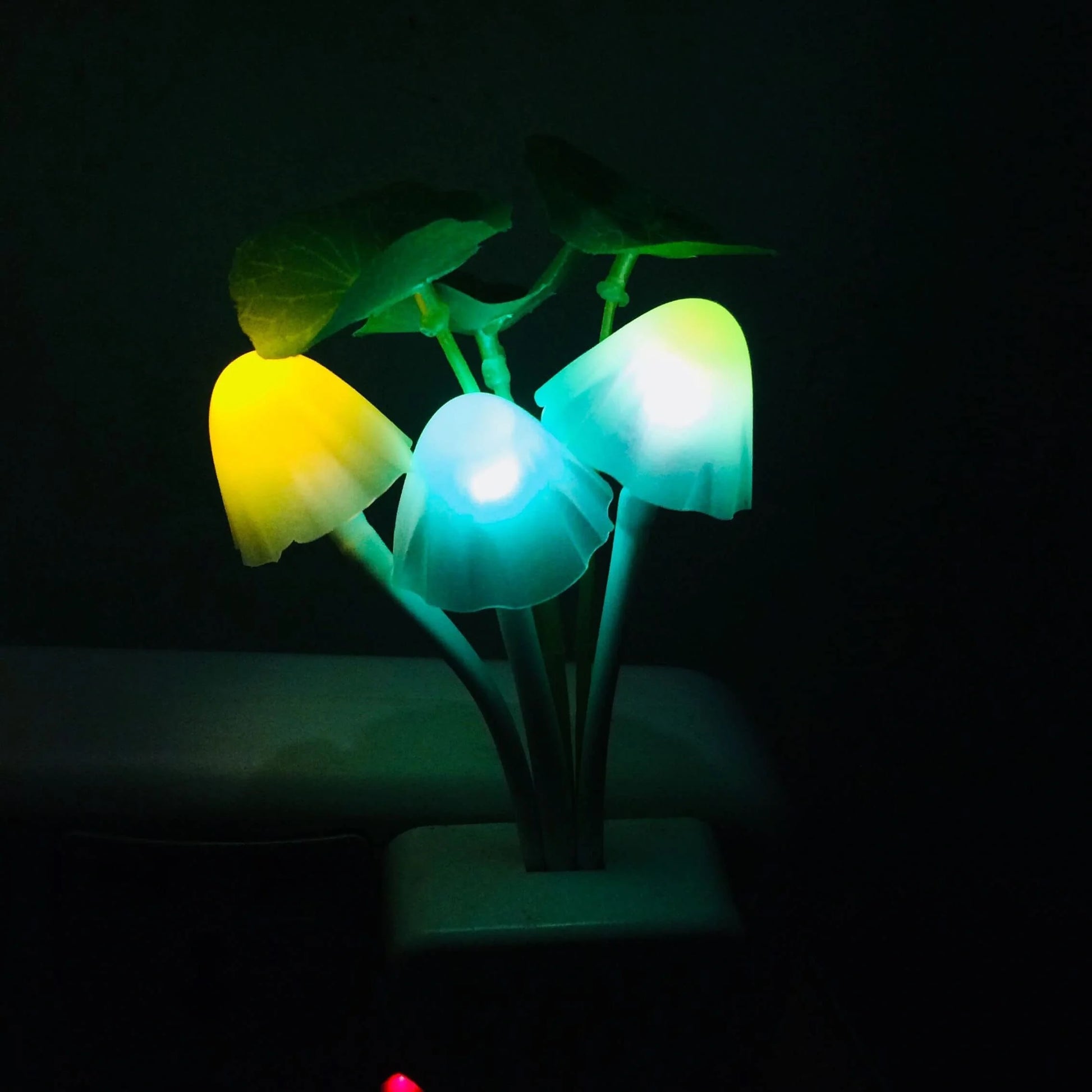 LED Mushroom Night Light with colour-changing feature and automatic sensor