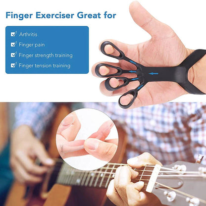 Premium silicone finger strengthener device for improving hand grip, relieving arthritis pain, and building finger dexterity
