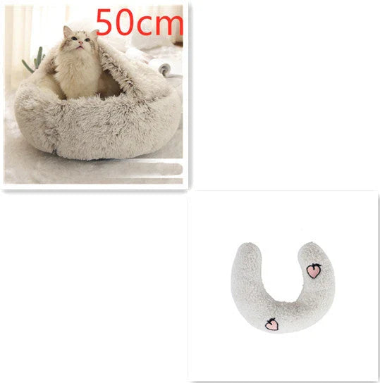 Cozy and comfortable 2-in-1 pet bed for cats and dogs, featuring plush, warm, and soft materials