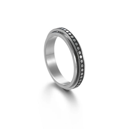 Titanium steel rings with captivating celestial designs including stars, moons, and floral motifs