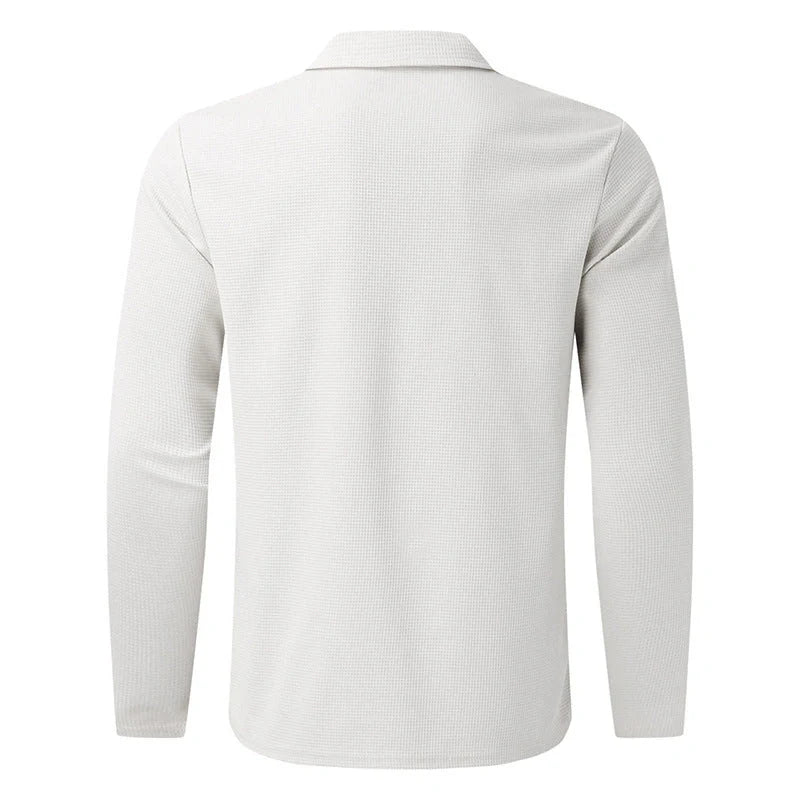 Men's waffle-style zipped lapel jacket in various colours for outdoor sports