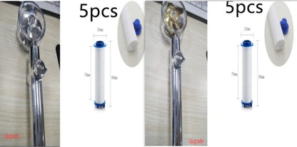 Turbo Propeller Shower Head in various colours with 360-degree fan extension