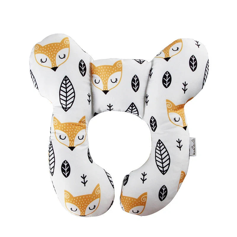 U-shaped baby head support pillow in pure cotton for car safety seats