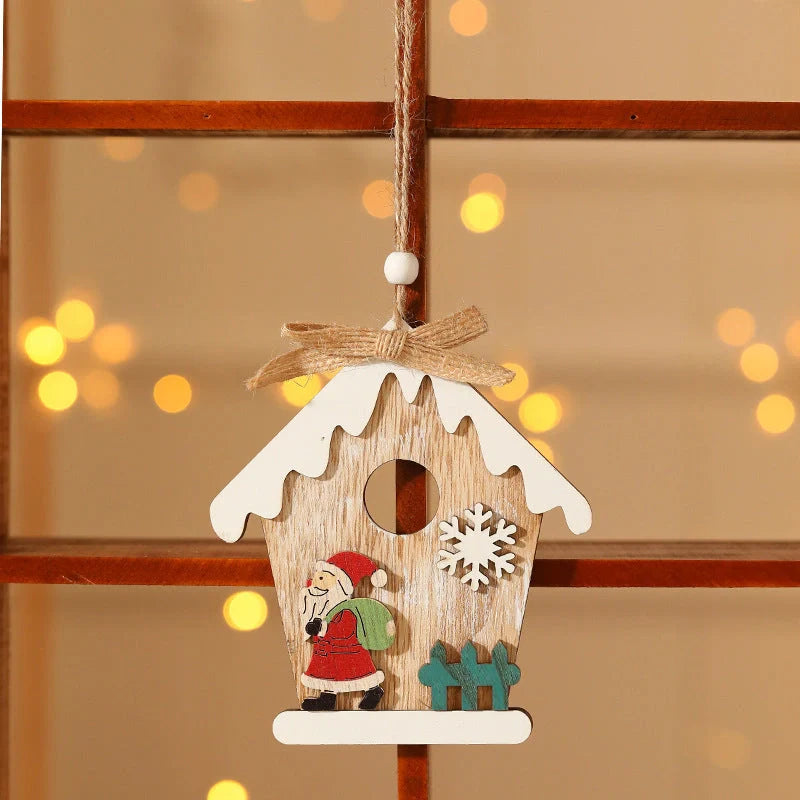 Festive LED string lights with Santa Claus and snowflakes for holiday decor