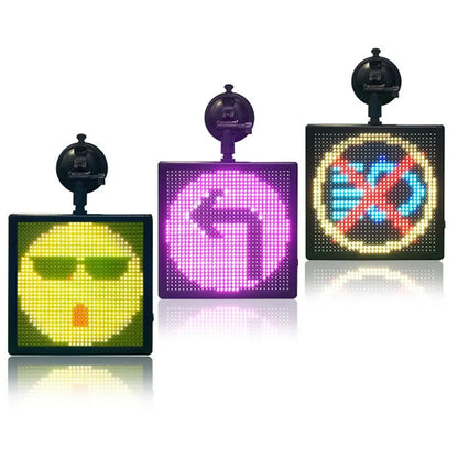 Car Rear Window LED Emoticon Screen displaying vibrant messages