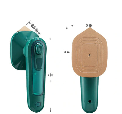 Handheld portable garment ironing machine with super large titanium panel in dark green