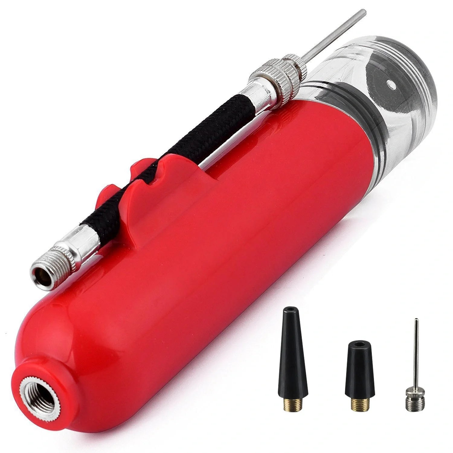 Portable air pump for basketball, football, and volleyball in various colours