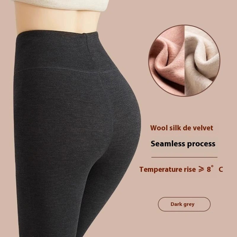 Luxury cashmere and velvet winter leggings for women in various colours