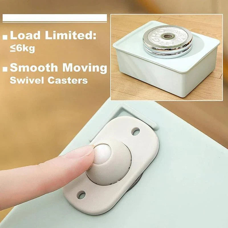 Premium adhesive caster wheels for easy moving of cabinets, drawers, storage boxes and small furniture