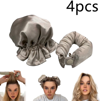 Heatless curl stick with cloth cover for safe overnight hair styling