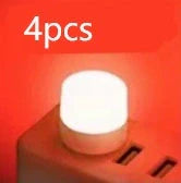 Compact USB LED night light with soft glow for reading and sleep
