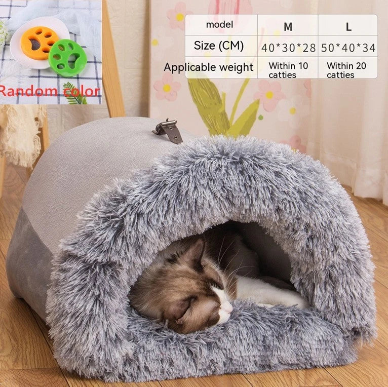 Cozy and stylish portable pet nest in various colors, ideal for keeping dogs and cats warm and comfortable during autumn and winter seasons.