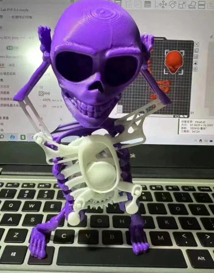 Customizable 3D Mini Skull Desktop Toy with gravity-powered motion and various color options