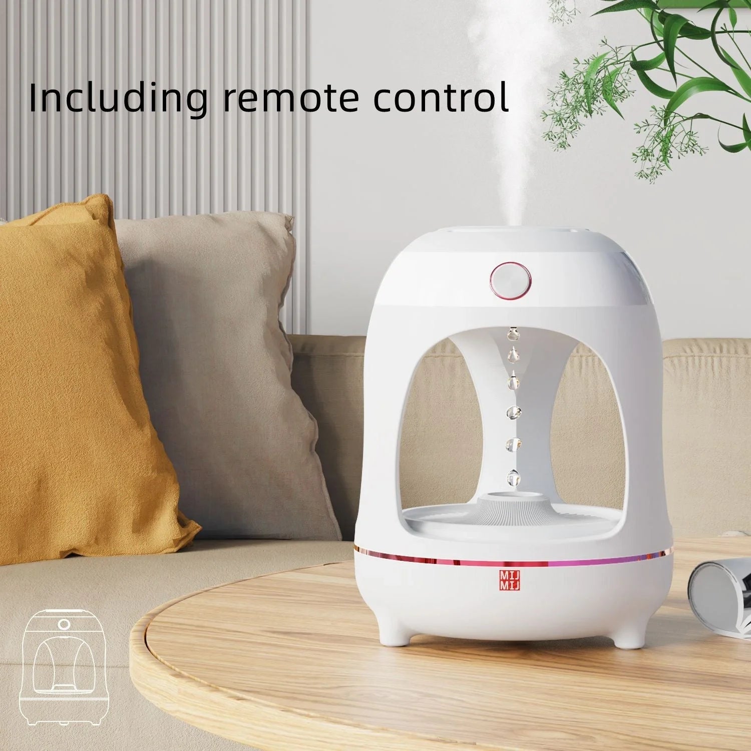 Levitating Water Drops Humidifier with LED night light on a desk