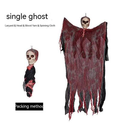 Halloween hanging ghost pendant with dyed blood effect for spooky decorations