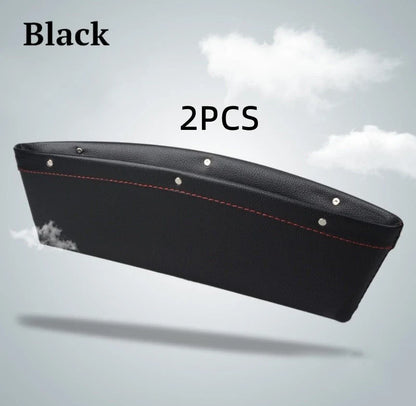 Premium Faux Leather Car Seat Organiser Caddy in various colours, providing convenient storage for phones, keys, and other small items