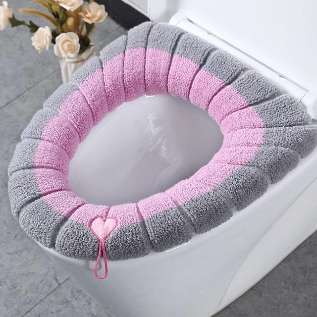Winter Soft Washable Nordic Toilet Seat Cushion in various colours