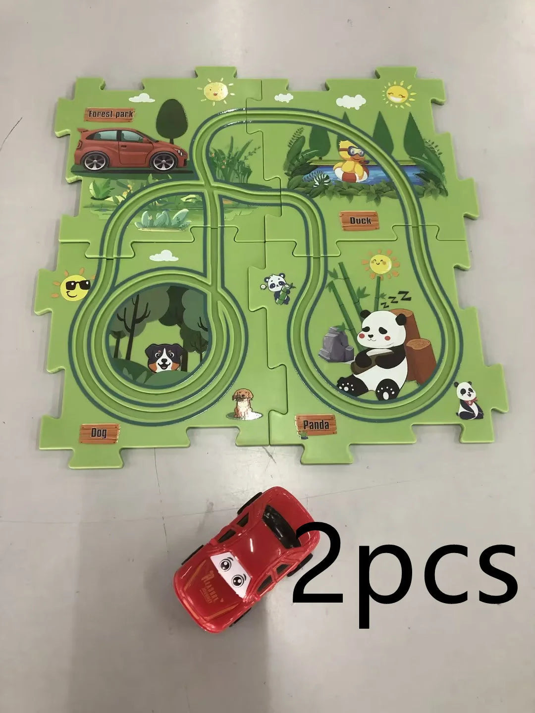 DIY Assembly Electric Railroad Speeder Toy with multiple track configurations