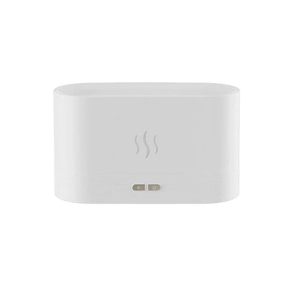 Elegant mist diffuser with realistic flame effect, designed for relaxation and aromatherapy in home, office, or yoga studio