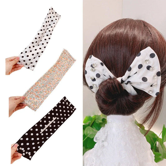 Women's elegant cloth headband with diamond and pearl accents for stylish hairstyles