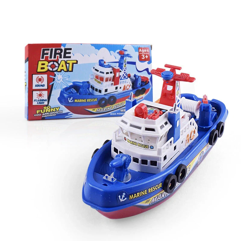 Toddler bath toys featuring an electric boat and three penguin sprinklers for fun bath time