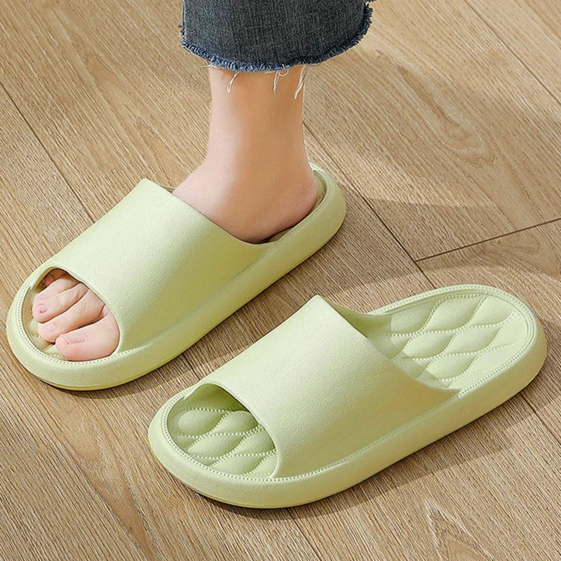Unisex EVA summer slippers in various colours with non-slip bump texture sole