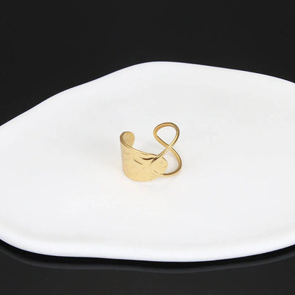 Adjustable stainless steel finger ring with unique charm designs