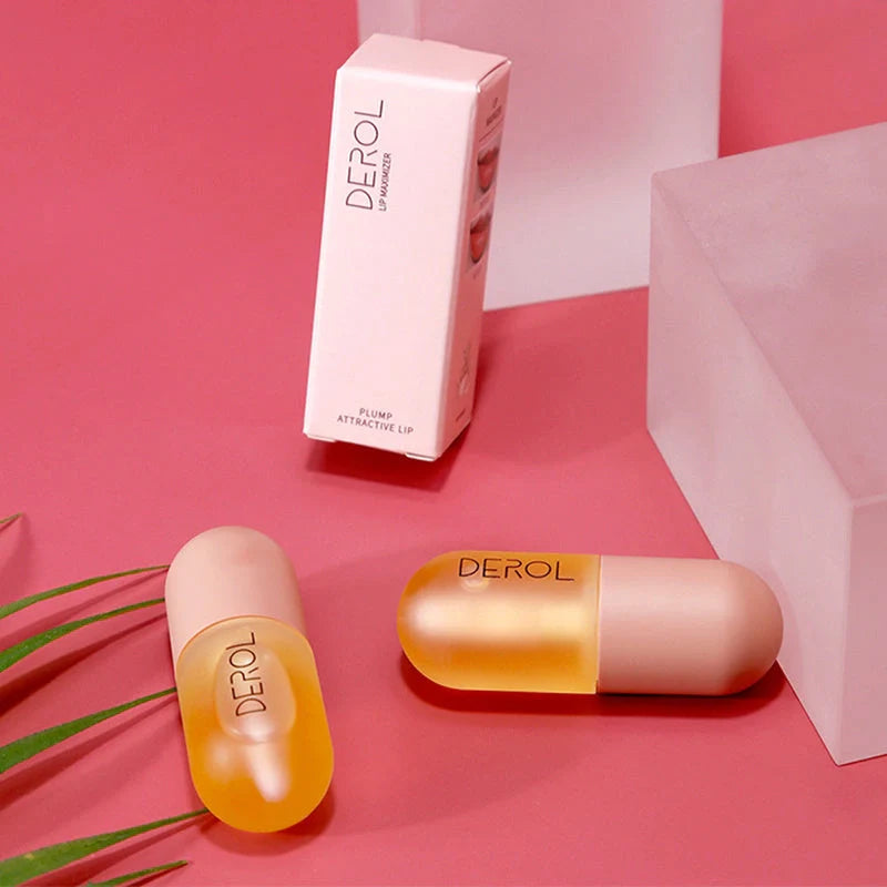 Day Night Instant Volume Lip Plumper Oil in light yellow for hydration and repair
