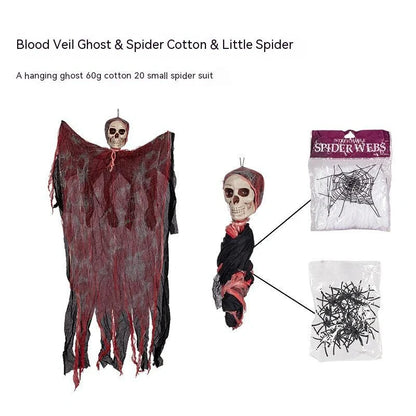 Halloween hanging ghost pendant with dyed blood effect for spooky decorations