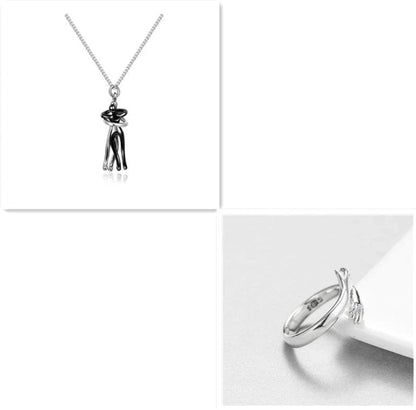Stylish brass hugging couple necklace with minimalist design - a thoughtful Valentine's Day gift