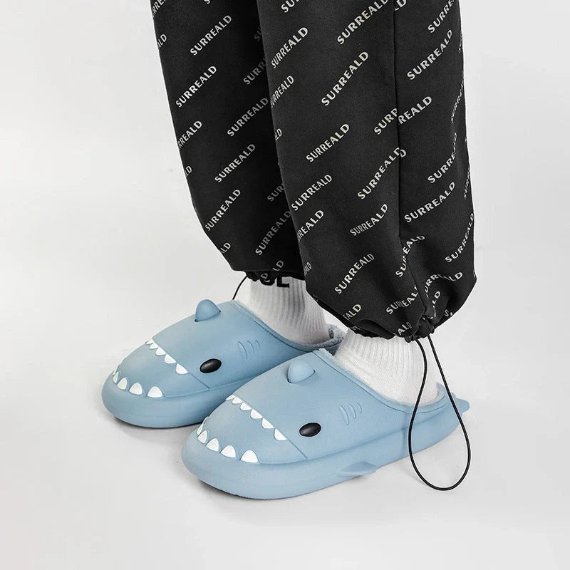 Cartoon shark EVA slippers with waterproof soft bottom in various colours