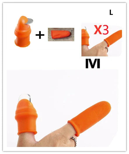 Premium Silicone Finger Guard with Stainless Steel Blade for Effortless Vegetable, Fruit, and Herb Harvesting