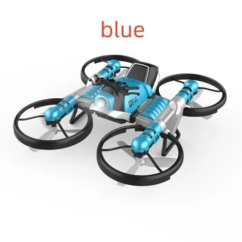 A foldable 2-in-1 drone and motorcycle hybrid with a 0.3MP camera, altitude hold, and intuitive controls for versatile aerial and ground exploration.