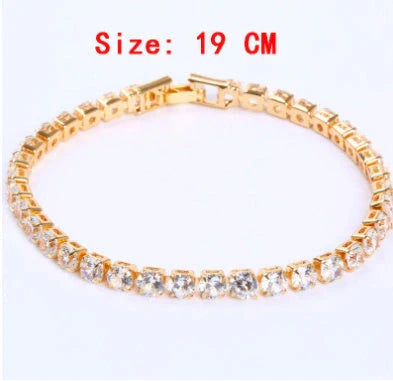 Luxury cubic zirconia tennis bracelet for women and men, available in multiple colours and sizes.