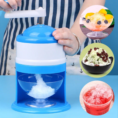Portable manual ice crusher with stainless steel blade for smoothies and drinks