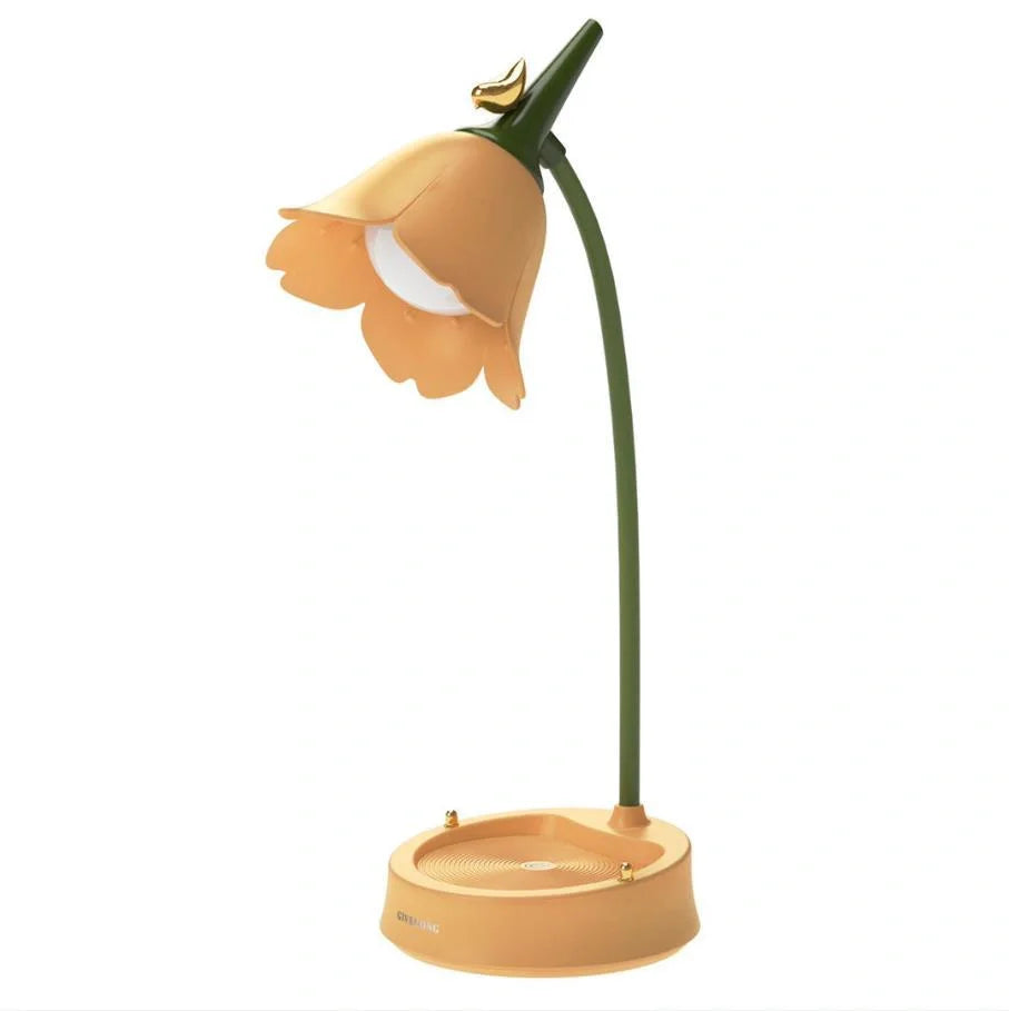 Flower LED Desk Lamp with adjustable brightness and wireless charging