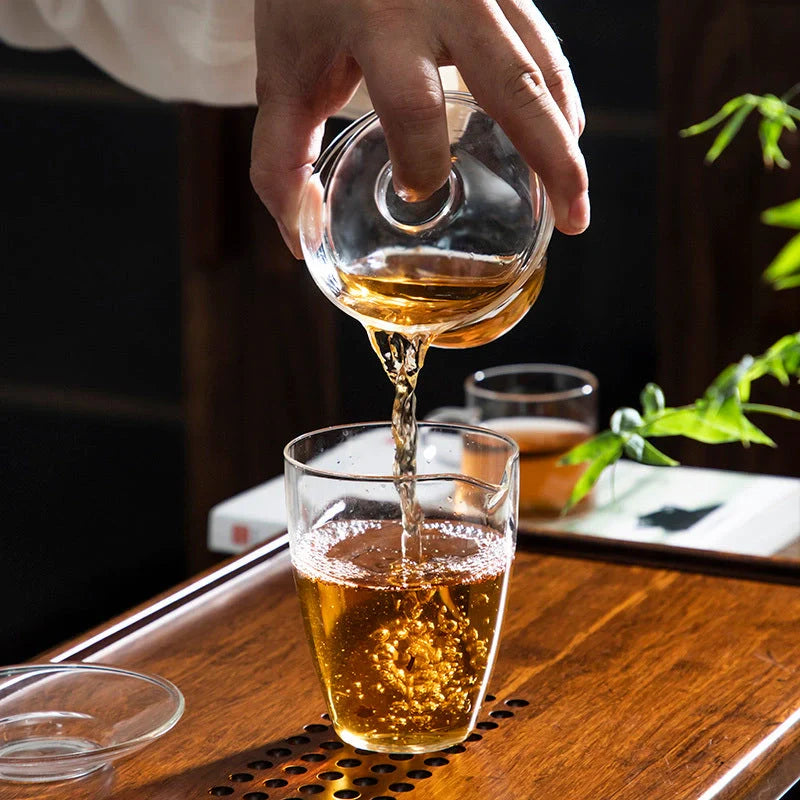 Pyrex Sancai Gaiwan Tea Cup - Elegant Minimalist Design for Premium Tea Enjoyment